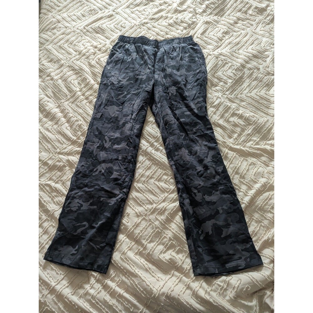 Soothfeel Men’s Camo Athletic Pants Medium Black Gray Camouflage Drawstright